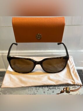 Tory Burch Women’s Sunglasses Polarized Brown TY7106 & Tory Burch Case/Dust Bag